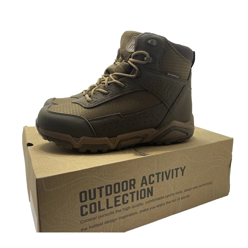Coostar Men's Waterproof Mid Hiking Boots Dark Brown‎ US 9.5